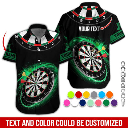 Customized Name & Text Darts Hawaiian Shirt, Dartboard Personalized Darts Hawaiian Shirts - Gift For Darts Lovers, Darts Players Uniforms - Amzanimalsgift