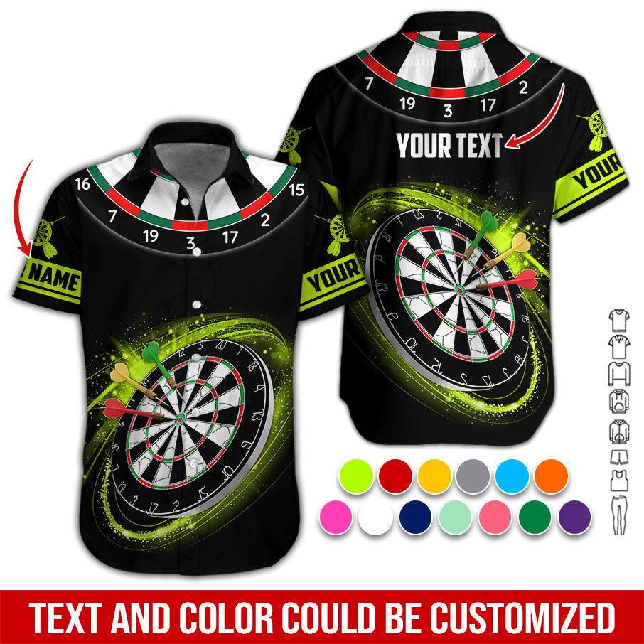 Customized Name & Text Darts Hawaiian Shirt, Dartboard Personalized Darts Hawaiian Shirts - Gift For Darts Lovers, Darts Players Uniforms - Amzanimalsgift