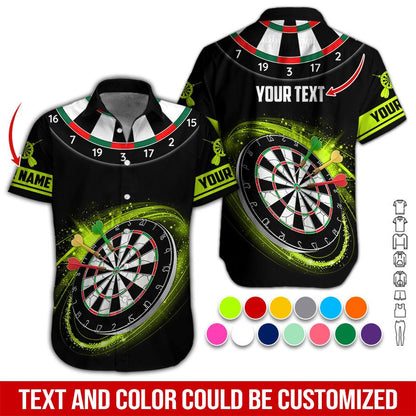 Customized Name & Text Darts Hawaiian Shirt, Dartboard Personalized Darts Hawaiian Shirts - Gift For Darts Lovers, Darts Players Uniforms - Amzanimalsgift