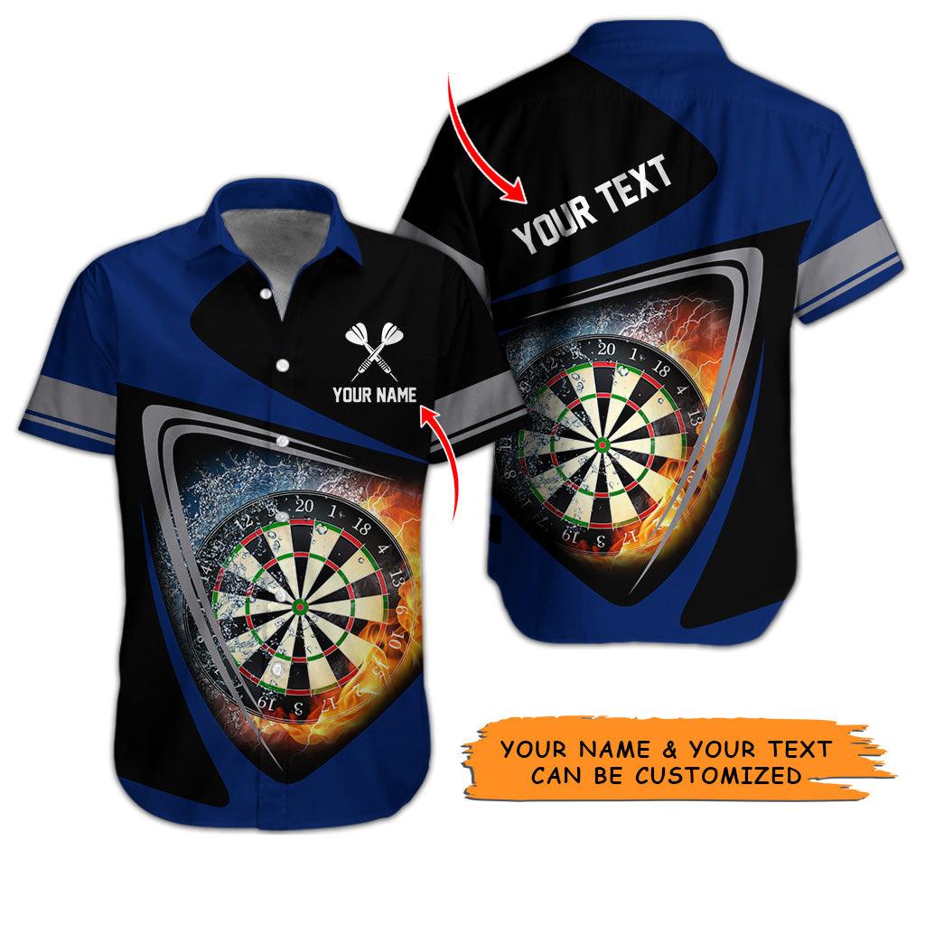 Customized Name & Text Darts Hawaiian Shirt, Darts In Flame Personalized Darts Hawaiian Shirts - Gift For Darts Lovers, Darts Players Uniforms - Amzanimalsgift