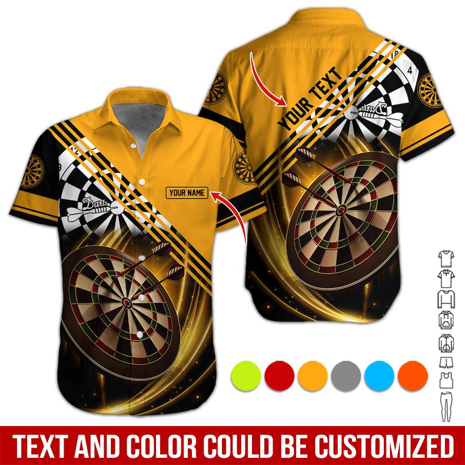 Customized Name & Text Darts Hawaiian Shirt, I Love Darts Personalized Darts Hawaiian Shirts - Gift For Darts Lovers, Darts Players Uniforms - Amzanimalsgift