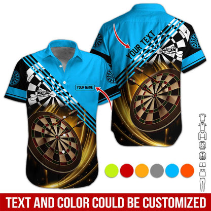 Customized Name & Text Darts Hawaiian Shirt, I Love Darts Personalized Darts Hawaiian Shirts - Gift For Darts Lovers, Darts Players Uniforms - Amzanimalsgift