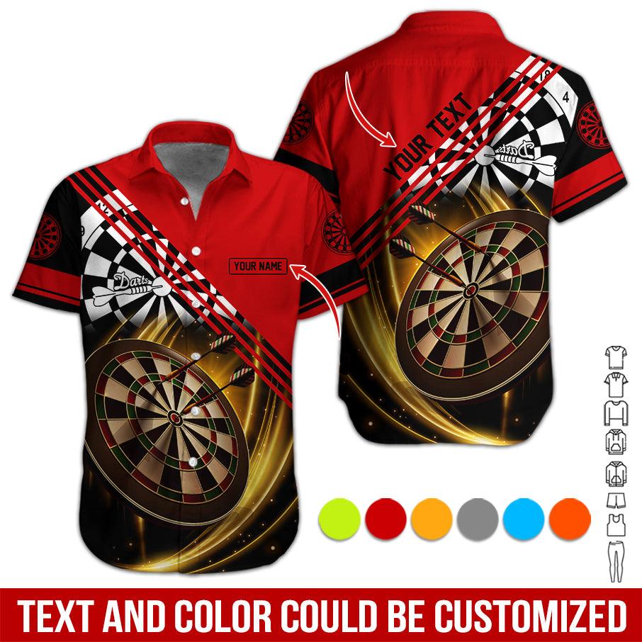 Customized Name & Text Darts Hawaiian Shirt, I Love Darts Personalized Darts Hawaiian Shirts - Gift For Darts Lovers, Darts Players Uniforms - Amzanimalsgift