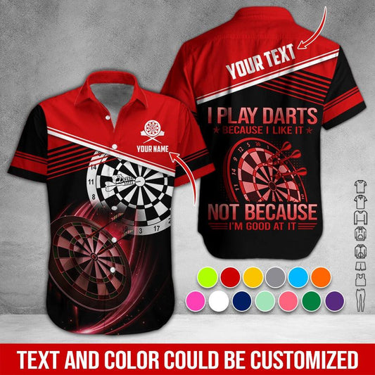 Customized Name & Text Darts Hawaiian Shirt, I Play Darts Personalized Darts Hawaiian Shirts - Gift For Darts Lovers, Darts Players Uniforms - Amzanimalsgift