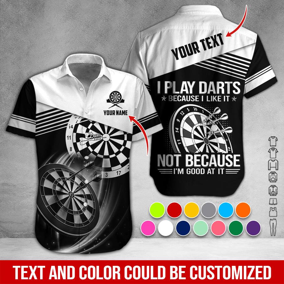 Customized Name & Text Darts Hawaiian Shirt, I Play Darts Personalized Darts Hawaiian Shirts - Gift For Darts Lovers, Darts Players Uniforms - Amzanimalsgift