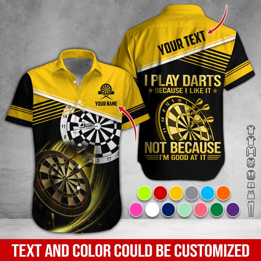 Customized Name & Text Darts Hawaiian Shirt, I Play Darts Personalized Darts Hawaiian Shirts - Gift For Darts Lovers, Darts Players Uniforms - Amzanimalsgift