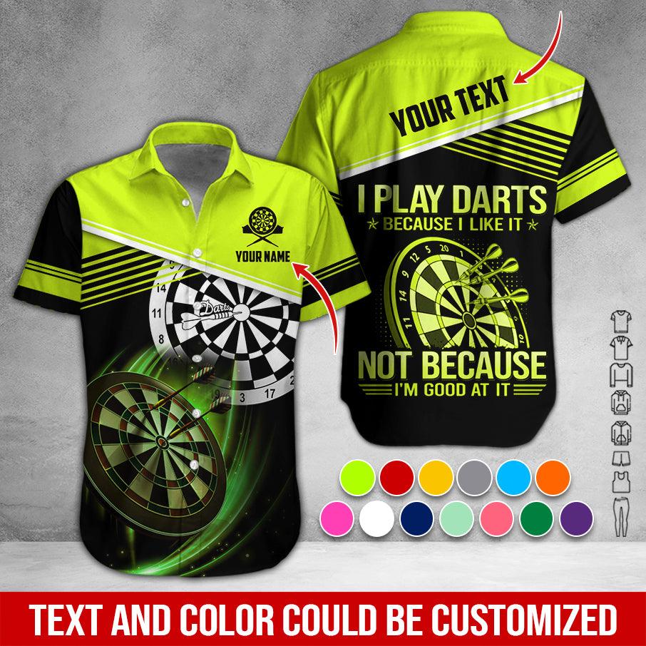 Customized Name & Text Darts Hawaiian Shirt, I Play Darts Personalized Darts Hawaiian Shirts - Gift For Darts Lovers, Darts Players Uniforms - Amzanimalsgift