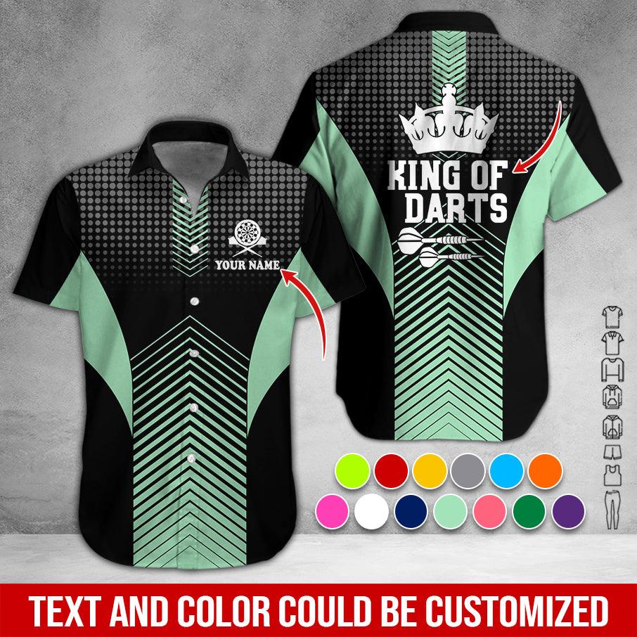 Customized Name & Text Darts Hawaiian Shirt, King Of Darts Personalized Darts Hawaiian Shirts - Gift For Darts Lovers, Darts Players Uniforms - Amzanimalsgift