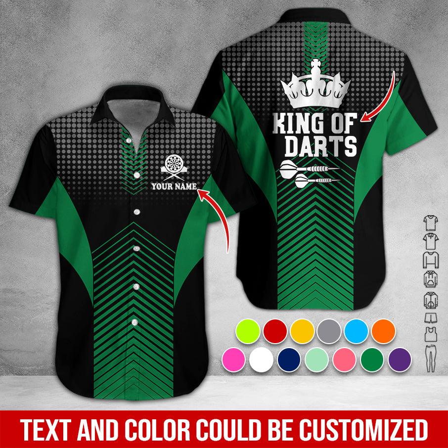 Customized Name & Text Darts Hawaiian Shirt, King Of Darts Personalized Darts Hawaiian Shirts - Gift For Darts Lovers, Darts Players Uniforms - Amzanimalsgift