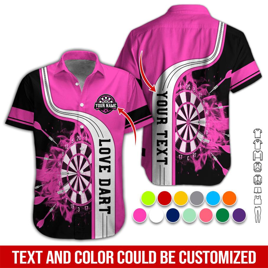 Customized Name & Text Darts Hawaiian Shirt, Love Dart Personalized Name Darts Hawaiian Shirts - Gift For Darts Lovers, Darts Players Uniforms - Amzanimalsgift