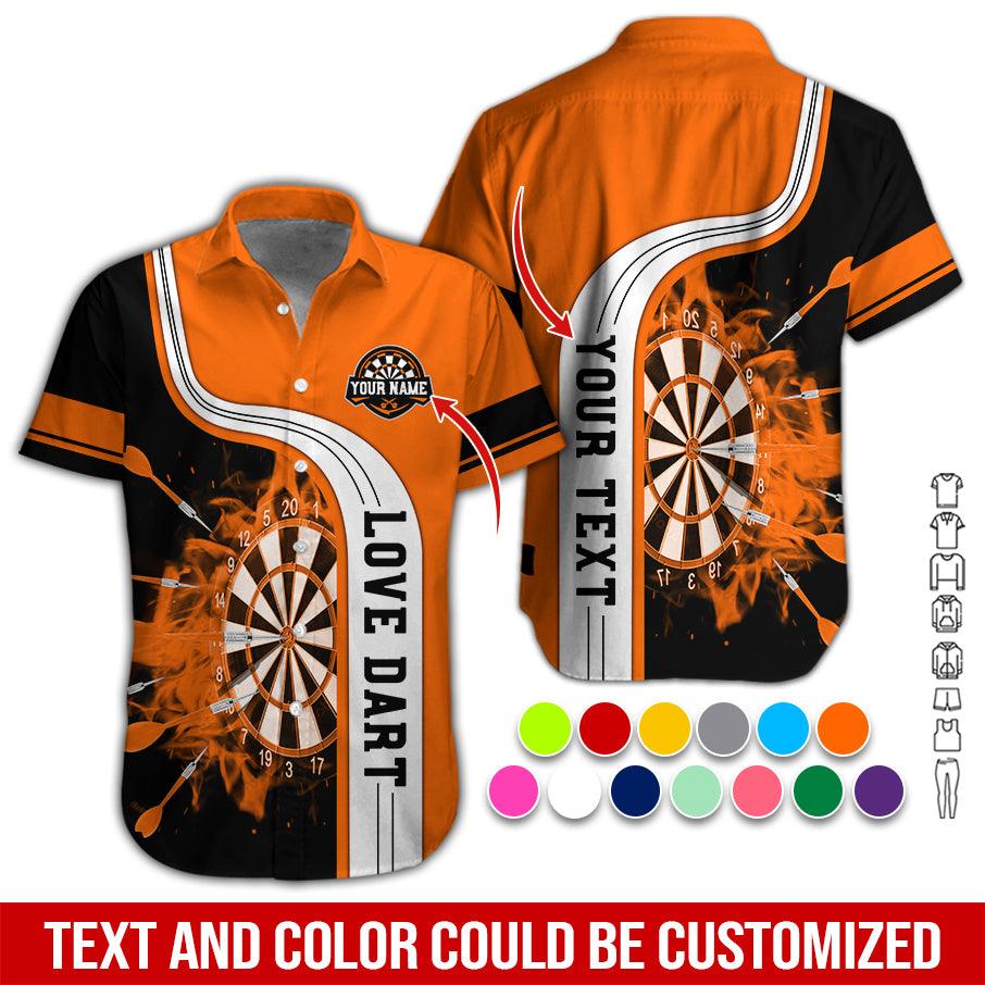 Customized Name & Text Darts Hawaiian Shirt, Love Dart Personalized Name Darts Hawaiian Shirts - Gift For Darts Lovers, Darts Players Uniforms - Amzanimalsgift