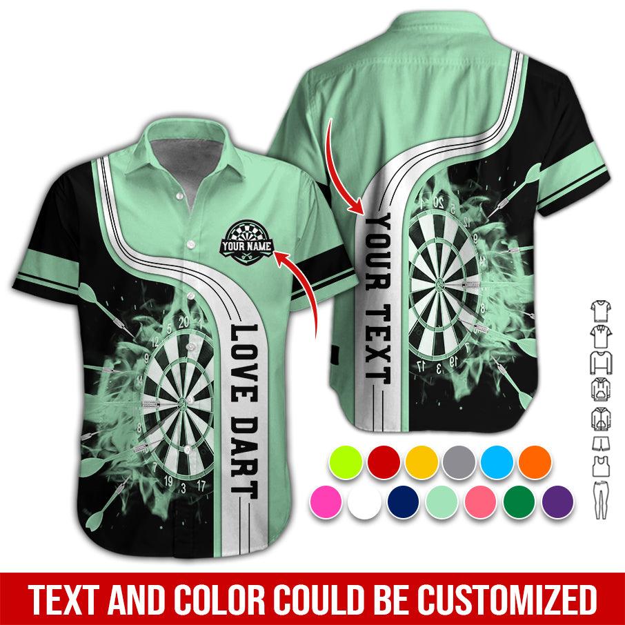 Customized Name & Text Darts Hawaiian Shirt, Love Dart Personalized Name Darts Hawaiian Shirts - Gift For Darts Lovers, Darts Players Uniforms - Amzanimalsgift