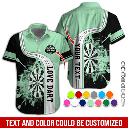 Customized Name & Text Darts Hawaiian Shirt, Love Dart Personalized Name Darts Hawaiian Shirts - Gift For Darts Lovers, Darts Players Uniforms - Amzanimalsgift