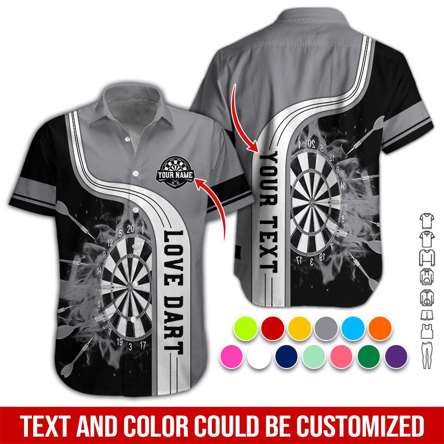 Customized Name & Text Darts Hawaiian Shirt, Love Dart Personalized Name Darts Hawaiian Shirts - Gift For Darts Lovers, Darts Players Uniforms - Amzanimalsgift