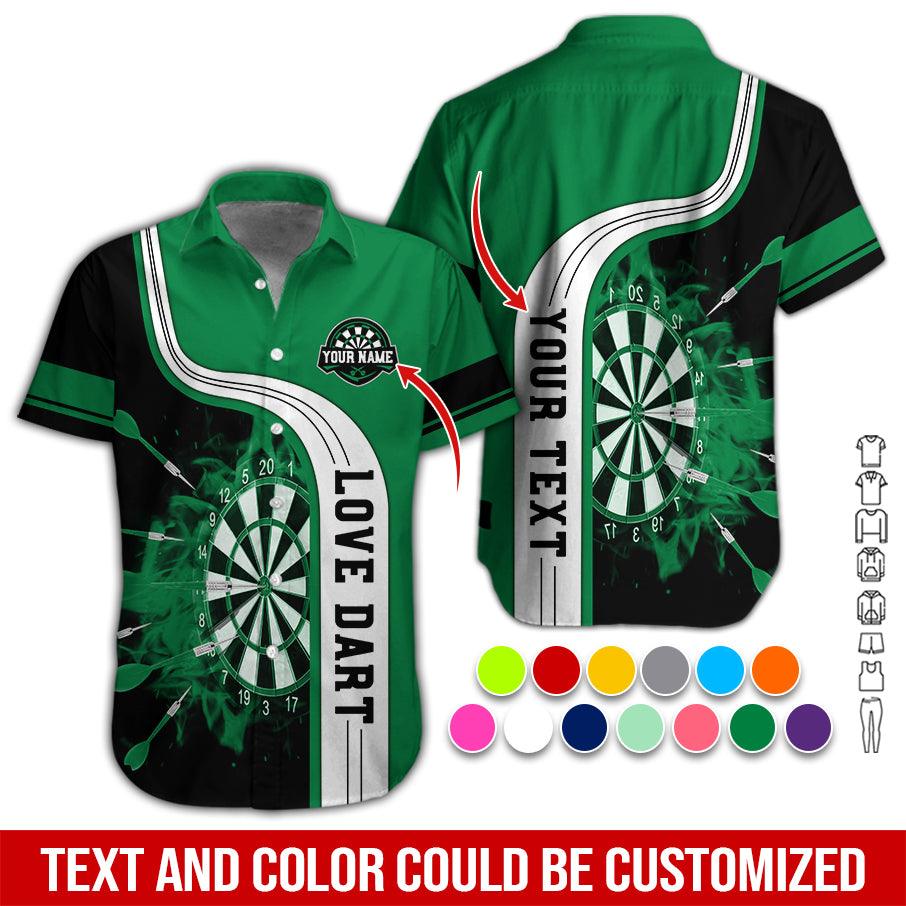 Customized Name & Text Darts Hawaiian Shirt, Love Dart Personalized Name Darts Hawaiian Shirts - Gift For Darts Lovers, Darts Players Uniforms - Amzanimalsgift