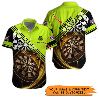 Customized Name & Text Darts Hawaiian Shirt, Personalized Dart Hawaiian Shirts For Summer - Gift For Darts Lovers, Darts Players Uniforms - Amzanimalsgift