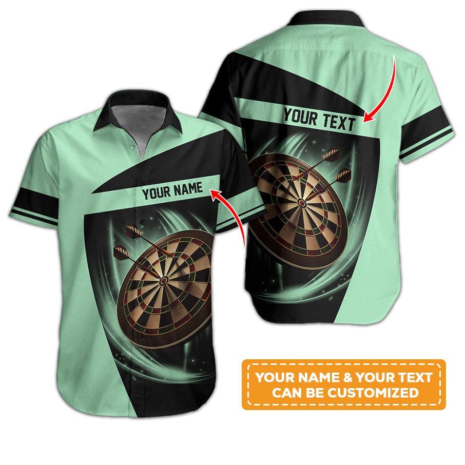 Customized Name & Text Darts Hawaiian Shirt, Personalized Dartboard Hawaiian Shirts - Gift For Darts Lovers, Darts Players Uniforms - Amzanimalsgift