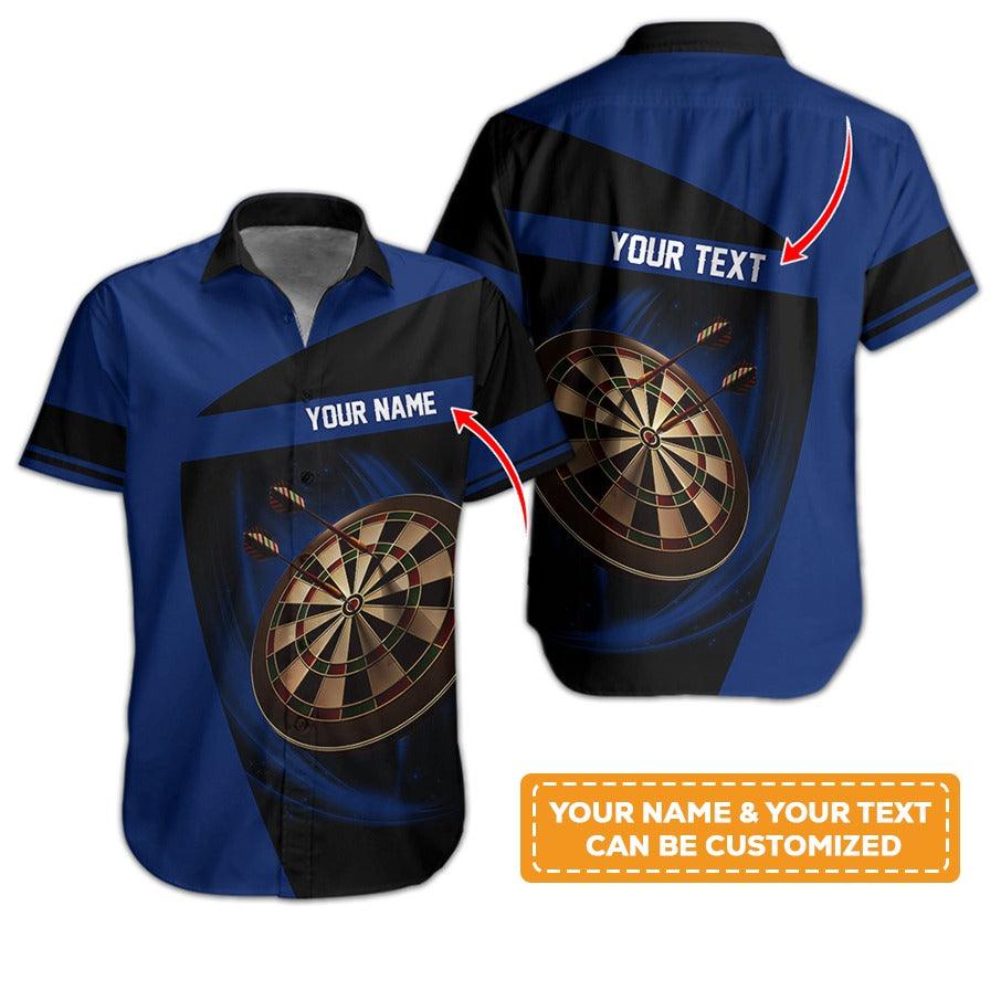 Customized Name & Text Darts Hawaiian Shirt, Personalized Dartboard Hawaiian Shirts - Gift For Darts Lovers, Darts Players Uniforms - Amzanimalsgift