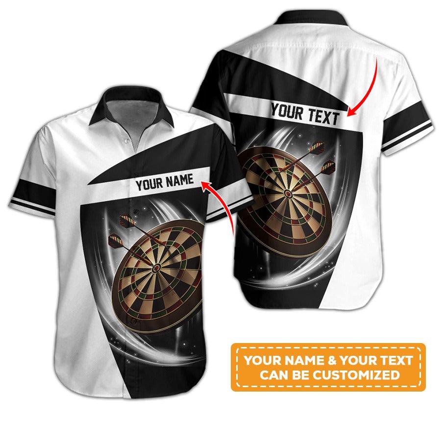 Customized Name & Text Darts Hawaiian Shirt, Personalized Dartboard Hawaiian Shirts - Gift For Darts Lovers, Darts Players Uniforms - Amzanimalsgift
