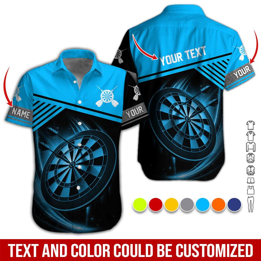 Customized Name & Text Darts Hawaiian Shirt, Personalized Dartboard Hawaiian Shirts - Gift For Darts Lovers, Darts Players Uniforms - Amzanimalsgift