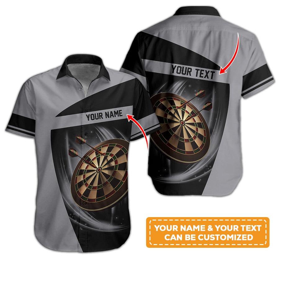 Customized Name & Text Darts Hawaiian Shirt, Personalized Dartboard Hawaiian Shirts - Gift For Darts Lovers, Darts Players Uniforms - Amzanimalsgift
