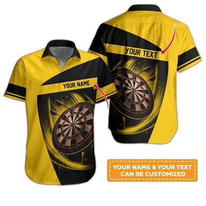 Customized Name & Text Darts Hawaiian Shirt, Personalized Dartboard Hawaiian Shirts - Gift For Darts Lovers, Darts Players Uniforms - Amzanimalsgift