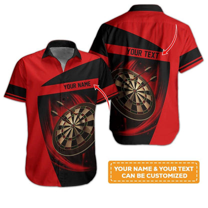 Customized Name & Text Darts Hawaiian Shirt, Personalized Dartboard Hawaiian Shirts - Gift For Darts Lovers, Darts Players Uniforms - Amzanimalsgift