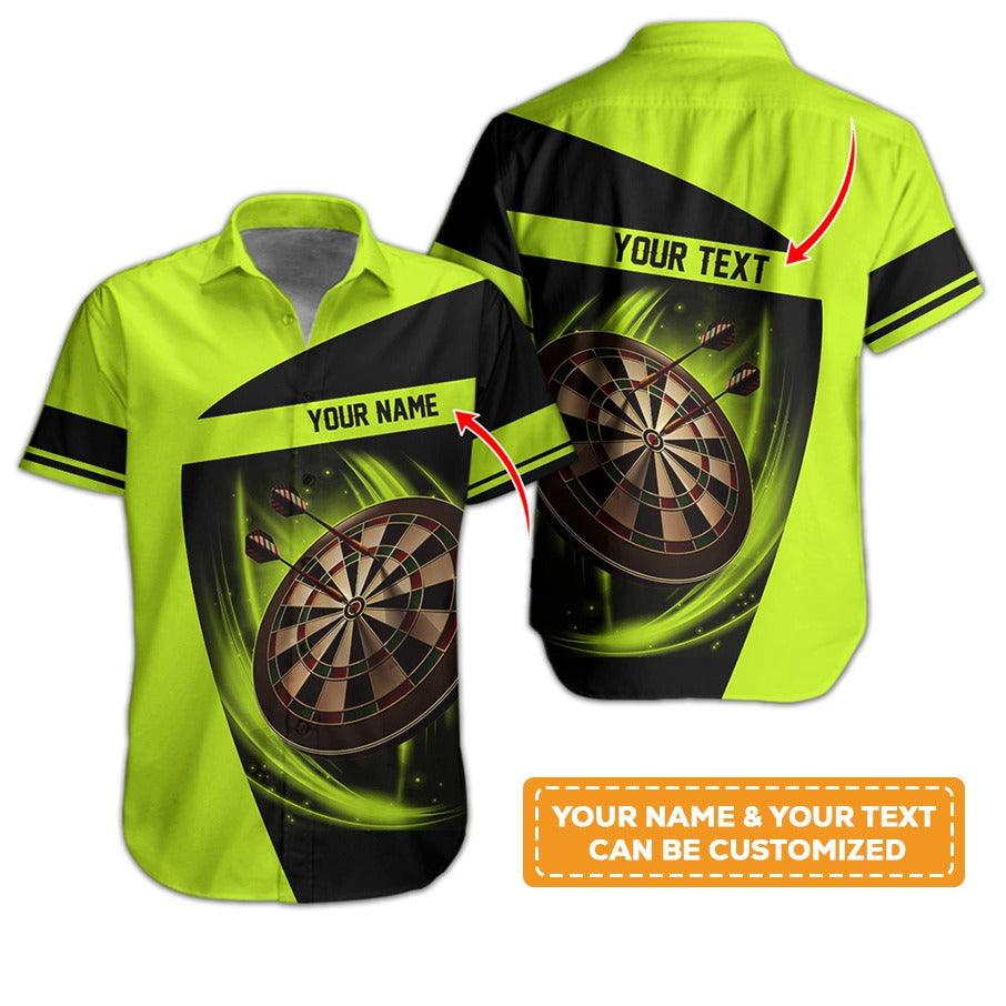 Customized Name & Text Darts Hawaiian Shirt, Personalized Dartboard Hawaiian Shirts - Gift For Darts Lovers, Darts Players Uniforms - Amzanimalsgift