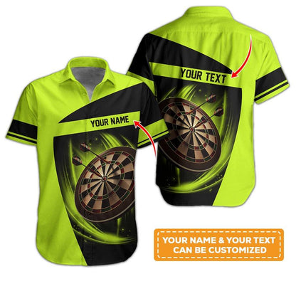Customized Name & Text Darts Hawaiian Shirt, Personalized Dartboard Hawaiian Shirts - Gift For Darts Lovers, Darts Players Uniforms - Amzanimalsgift