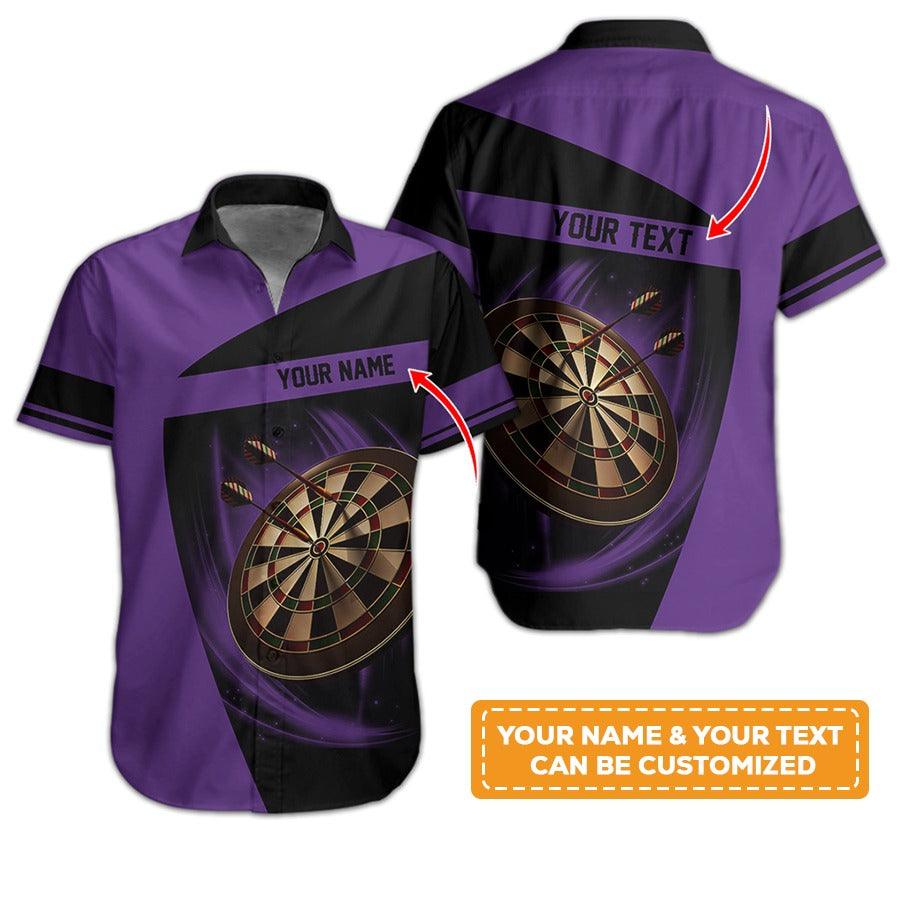 Customized Name & Text Darts Hawaiian Shirt, Personalized Dartboard Hawaiian Shirts - Gift For Darts Lovers, Darts Players Uniforms - Amzanimalsgift