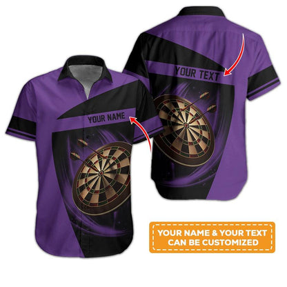 Customized Name & Text Darts Hawaiian Shirt, Personalized Dartboard Hawaiian Shirts - Gift For Darts Lovers, Darts Players Uniforms - Amzanimalsgift