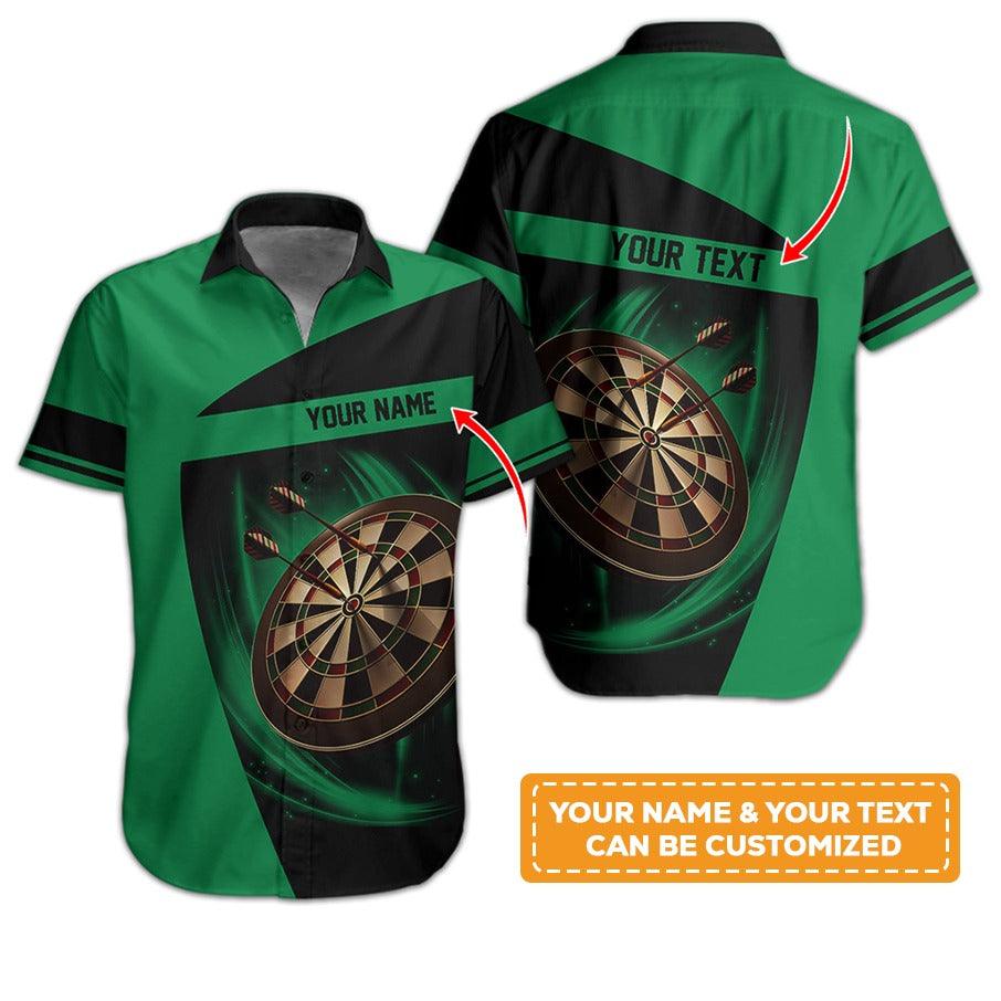 Customized Name & Text Darts Hawaiian Shirt, Personalized Dartboard Hawaiian Shirts - Gift For Darts Lovers, Darts Players Uniforms - Amzanimalsgift