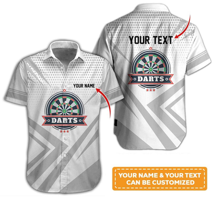 Customized Name & Text Darts Hawaiian Shirt, Personalized Darts Hawaiian Shirts For Team Uniforms - Gift For Darts Lovers, Darts Players Uniforms - Amzanimalsgift