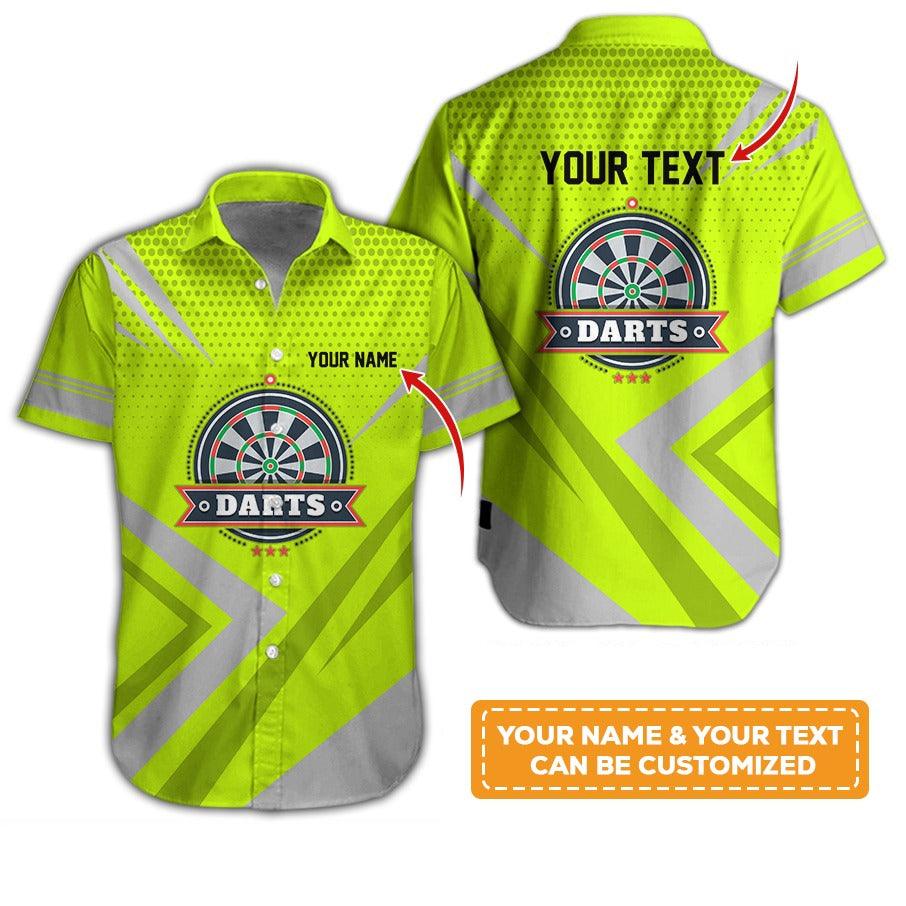 Customized Name & Text Darts Hawaiian Shirt, Personalized Darts Hawaiian Shirts For Team Uniforms - Gift For Darts Lovers, Darts Players Uniforms - Amzanimalsgift