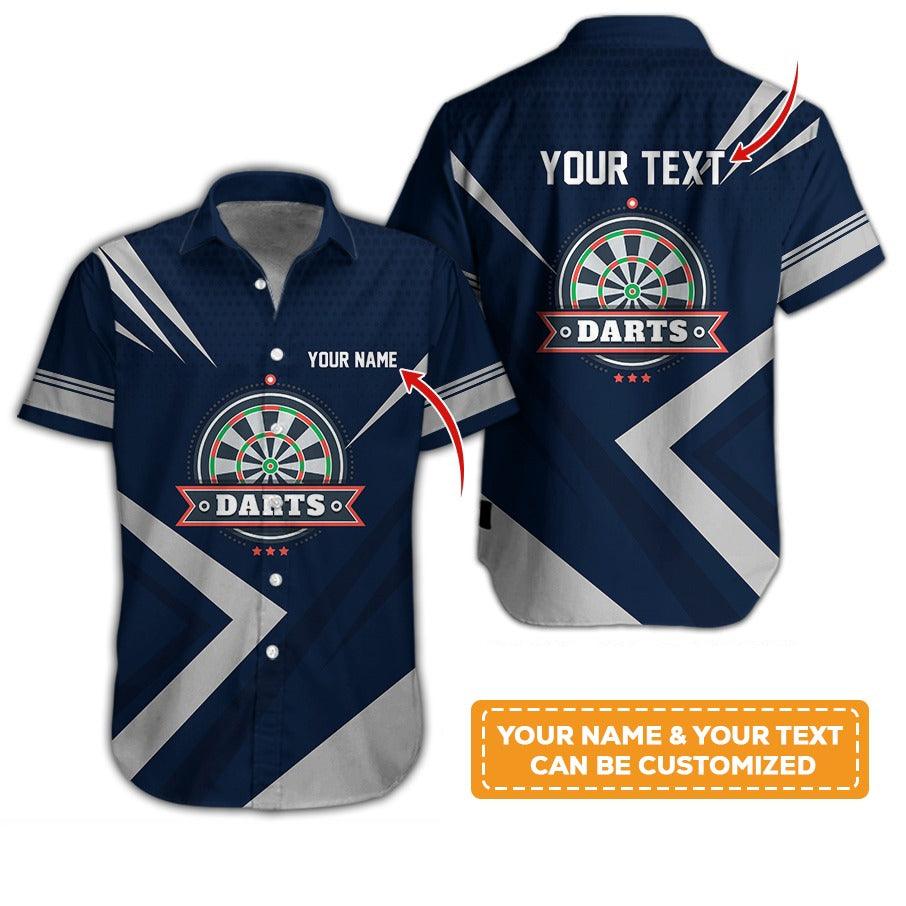 Customized Name & Text Darts Hawaiian Shirt, Personalized Darts Hawaiian Shirts For Team Uniforms - Gift For Darts Lovers, Darts Players Uniforms - Amzanimalsgift
