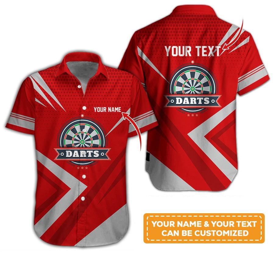 Customized Name & Text Darts Hawaiian Shirt, Personalized Darts Hawaiian Shirts For Team Uniforms - Gift For Darts Lovers, Darts Players Uniforms - Amzanimalsgift