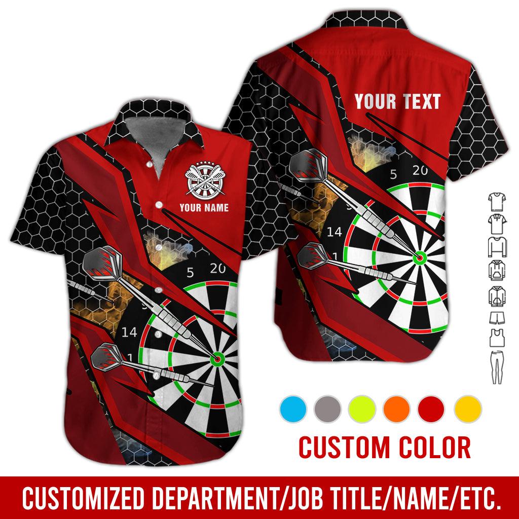 Customized Name & Text Darts Hawaiian Shirt, Personalized Darts Hawaiian Shirts - Gift For Darts Lovers, Darts Players Uniforms - Amzanimalsgift