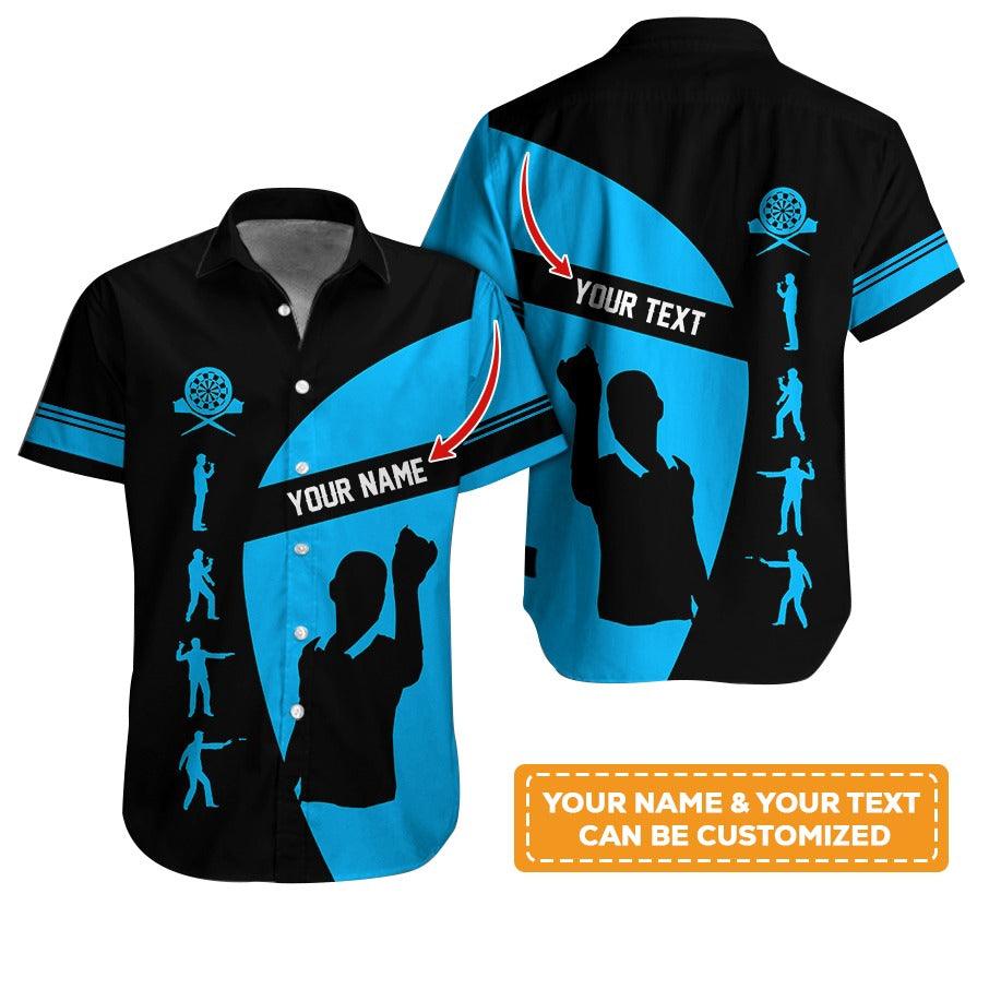 Customized Name & Text Darts Hawaiian Shirt, Personalized Darts Player Hawaiian Shirts For Team - Gift For Darts Lovers, Darts Players Uniforms - Amzanimalsgift