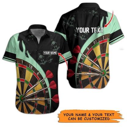 Customized Name & Text Darts Hawaiian Shirt, Personalized Darts Target Hawaiian Shirts - Gift For Darts Lovers, Darts Players Uniforms - Amzanimalsgift