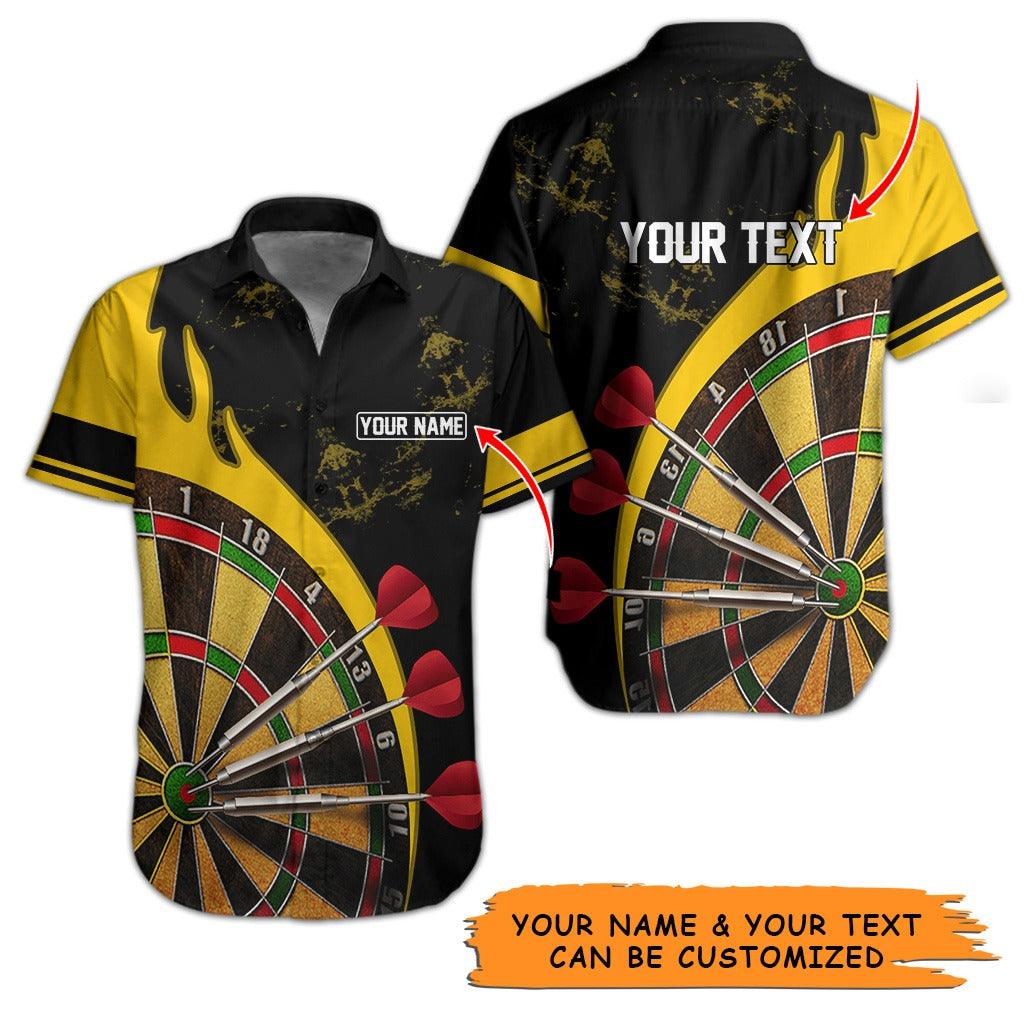 Customized Name & Text Darts Hawaiian Shirt, Personalized Darts Target Hawaiian Shirts - Gift For Darts Lovers, Darts Players Uniforms - Amzanimalsgift