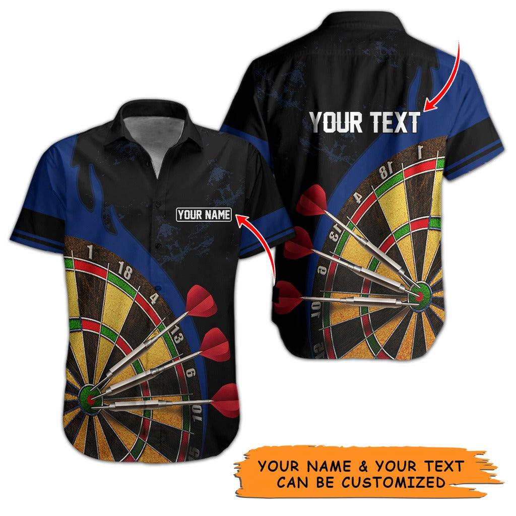 Customized Name & Text Darts Hawaiian Shirt, Personalized Darts Target Hawaiian Shirts - Gift For Darts Lovers, Darts Players Uniforms - Amzanimalsgift