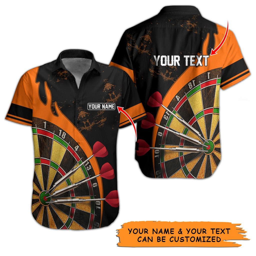 Customized Name & Text Darts Hawaiian Shirt, Personalized Darts Target Hawaiian Shirts - Gift For Darts Lovers, Darts Players Uniforms - Amzanimalsgift
