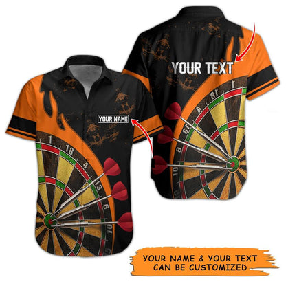 Customized Name & Text Darts Hawaiian Shirt, Personalized Darts Target Hawaiian Shirts - Gift For Darts Lovers, Darts Players Uniforms - Amzanimalsgift