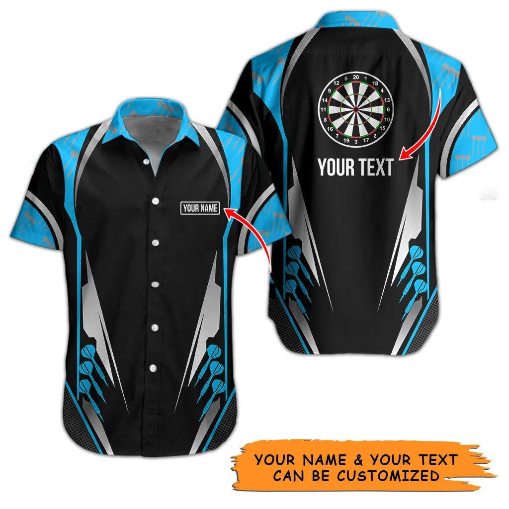 Customized Name & Text Darts Hawaiian Shirt, Personalized Darts Team Aloha Hawaiian Shirts For Summer - Gift For Darts Lovers, Darts Players Uniforms - Amzanimalsgift