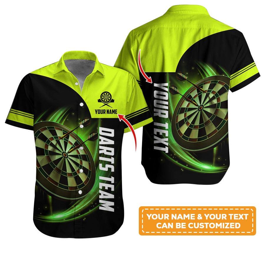 Customized Name & Text Darts Hawaiian Shirt, Personalized Darts Team Hawaiian Shirts For Summer - Gift For Darts Lovers, Darts Players Uniforms - Amzanimalsgift