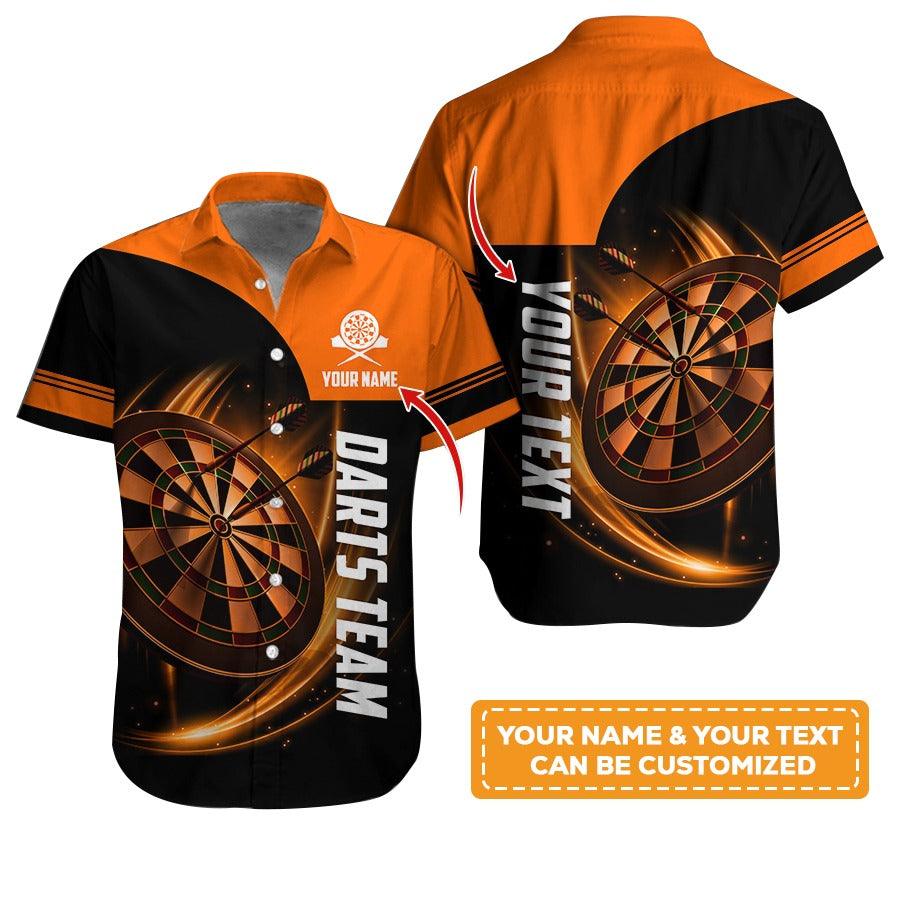 Customized Name & Text Darts Hawaiian Shirt, Personalized Darts Team Hawaiian Shirts For Summer - Gift For Darts Lovers, Darts Players Uniforms - Amzanimalsgift