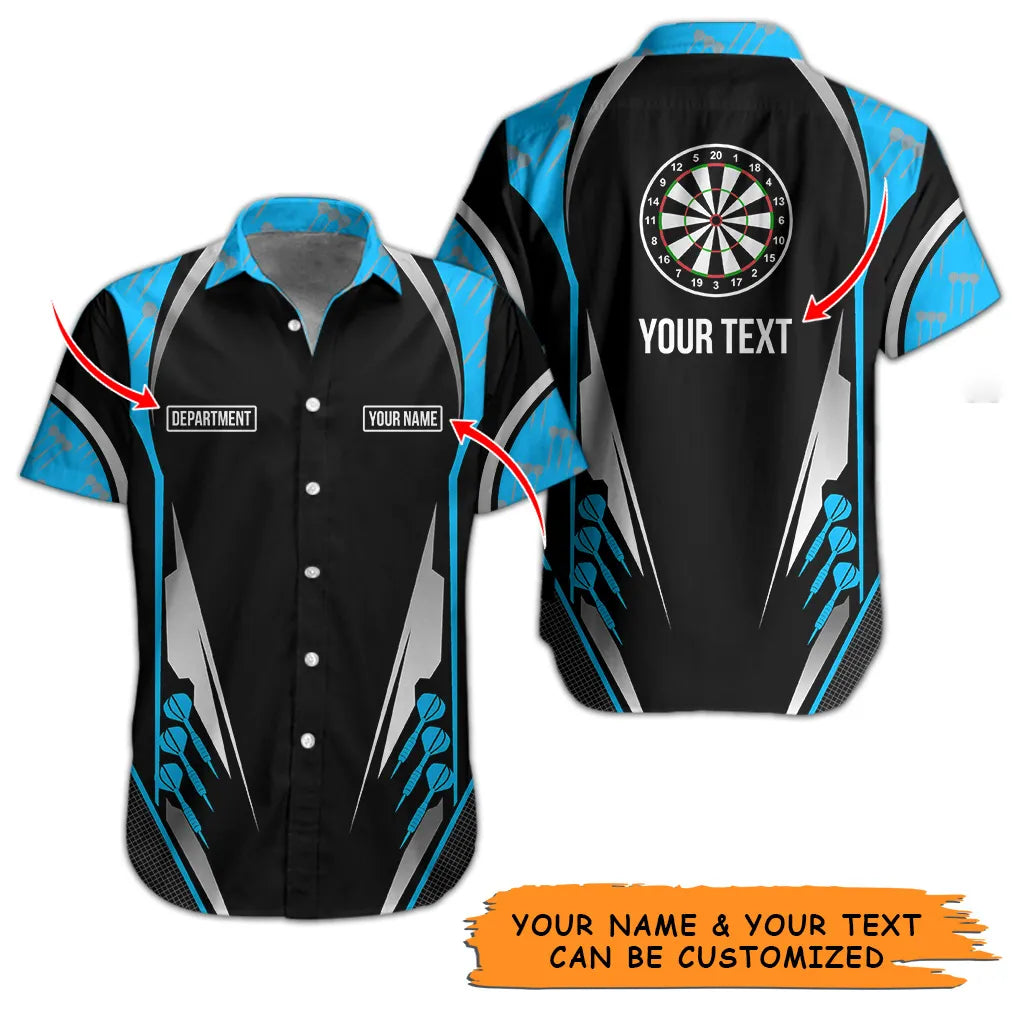 Customized Name & Text Darts Hawaiian Shirt, Personalized Darts Team Hawaiian Shirts For Summer - Gift For Darts Lovers, Darts Players Uniforms - Amzanimalsgift