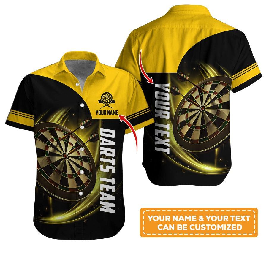 Customized Name & Text Darts Hawaiian Shirt, Personalized Darts Team Hawaiian Shirts For Summer - Gift For Darts Lovers, Darts Players Uniforms - Amzanimalsgift