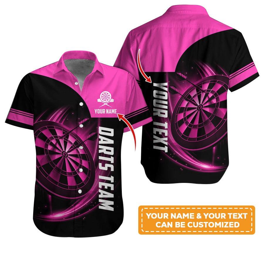 Customized Name & Text Darts Hawaiian Shirt, Personalized Darts Team Hawaiian Shirts For Summer - Gift For Darts Lovers, Darts Players Uniforms - Amzanimalsgift