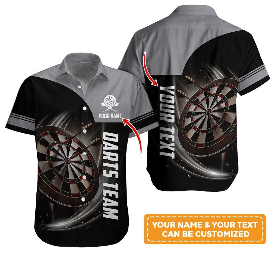 Customized Name & Text Darts Hawaiian Shirt, Personalized Darts Team Hawaiian Shirts For Summer - Gift For Darts Lovers, Darts Players Uniforms - Amzanimalsgift